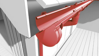 montáž čela žlabu