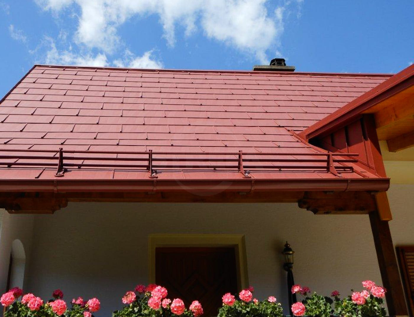 Panel de tejado FX.12, 1400 x 420 mm grande liso, Rojo oscuro P.10