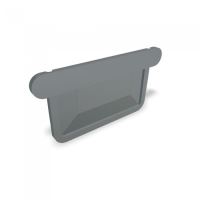 PREFA tapa de canalón rectangular de aluminio, ancho 86 mm, Gris claro P10 RAL 7005