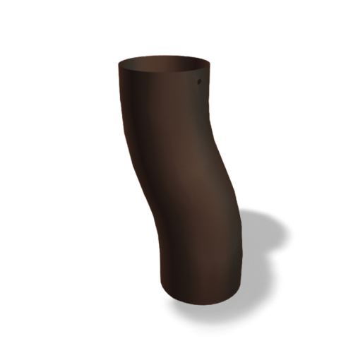 Codo de zócalo de aluminio PREFA Ø 100 mm, Avellana P10 RAL 8019