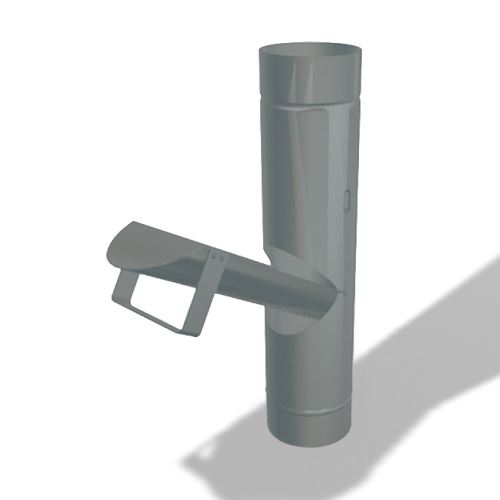 Compuerta de agua de lluvia PREFA, Ø 80 mm, Gris claro P10 RAL 7005