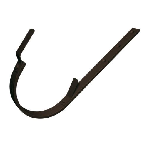 Gancho recto para canalón de aluminio PREFA Ø 150 mm, Avellana P10 RAL 8019