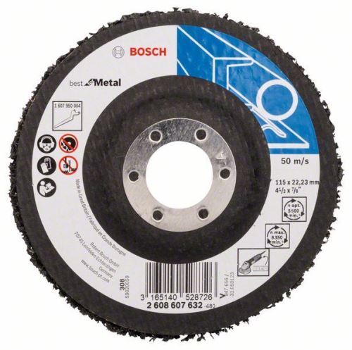 BOSCH Disco de limpieza N377, Best for Metal 125 mm, 22,23 mm, SiC 2608607633