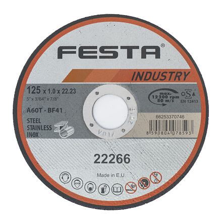 Disco de corte Festa Industry 115x1,6x22 / paquete 1 ud