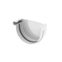 BRYZA Tapa izquierda de canalón plástica Ø 75 mm, Blanca RAL 9010