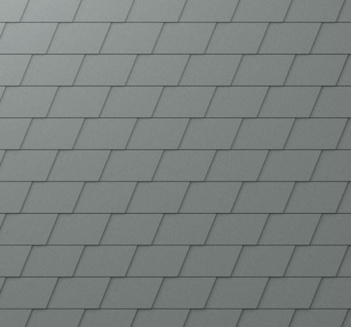 Teja asfáltica engatillada PREFA, acabado stucco, gris claro P10 / paquete 10 m2