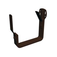 PREFA gancho de canalón de aluminio tipo cornisa/frontal, ancho 120 mm, Avellana P10 RAL 8019