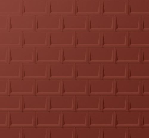 Panel de techo PREFA r.16, 700 x 420 mm stucco, Rojo oscuro P10 / paquete 8,24 m2