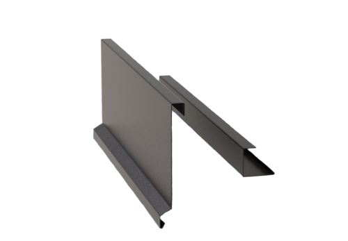 Listón de remate antiviento para teja asfáltica plástica RŠ 375, Zinc pintado, Marrón oscuro RAL 8019