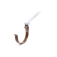 BRYZA Gancho metálico para canalón con bisagra Ø 75 mm, Marrón RAL 8017