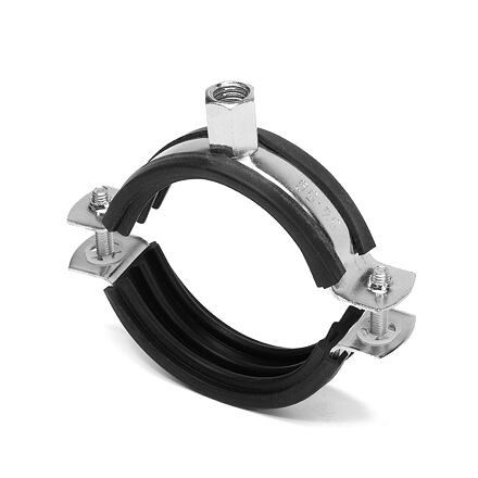 Abrazadera de dos tornillos M8/M10, 72-78 2 1/2" con inserto de goma / paquete de 1 ud
