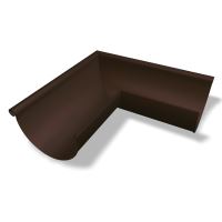 PREFA esquina exterior de canalón 90° de aluminio Ø 100 mm, Avellana P10 RAL 8019