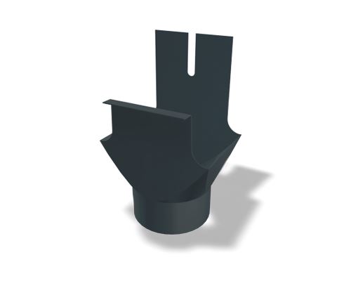 PREFA sumidero rectangular de aluminio, ancho 86/80 mm para bajante redondo, Antracita P10 RAL 7016