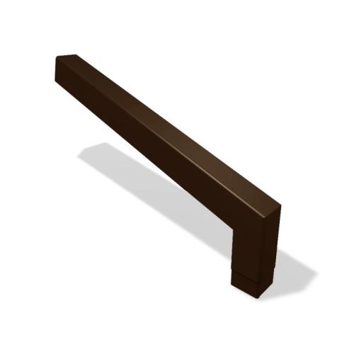 Codo cuadrado largo de aluminio PREFA 72° 100 x 100 mm, Marrón nuez P10 RAL 8019