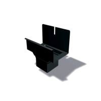 PREFA Boca cuadrada de aluminio, ancho 120/100x100 mm para bajante cuadrado, Negro P10 RAL 9005
