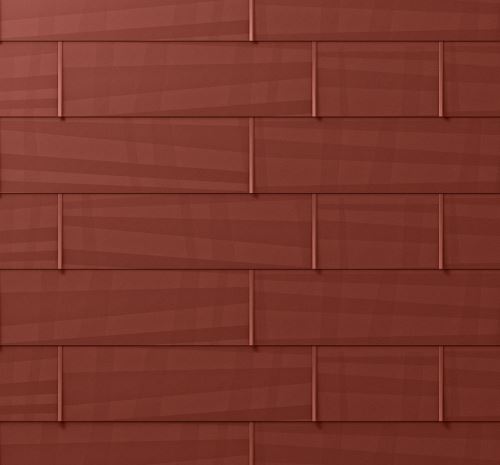 PREFA panel de tejado/fachada fx.12, 1400 x 420 mm grande liso, Rojo oscuro P10 / paquete 11,76 m2