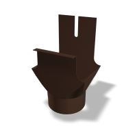 PREFA cazoleta cuadrada de aluminio, ancho 86/80 mm para bajante redondo, Marrón Avellana P10 RAL 8019