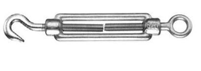 Tensor DIN 1480 ojo-gancho M8, zinc blanco / paquete de 1 ud
