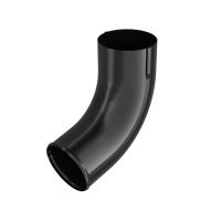 BRYZA Codo de descarga de bajante galvanizado Ø 90 mm, Negro RAL 9005
