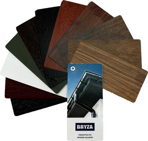 Muestrarios de colores para plafones de techo de PVC BRYZA