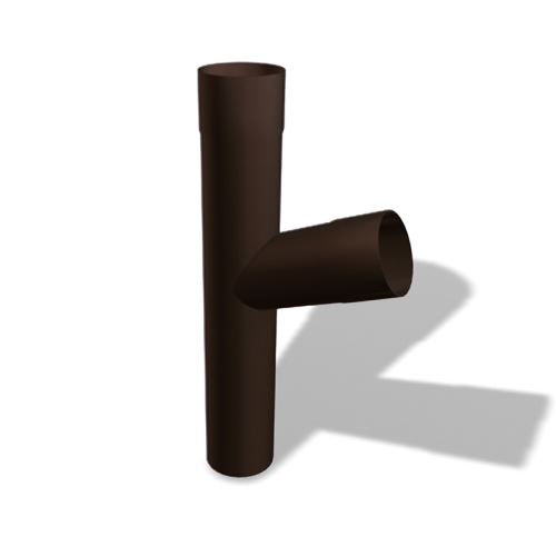 PREFA derivación de bajante de aluminio Ø 100/80 mm, Marrón nuez P10 RAL 8019