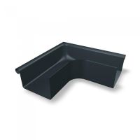 PREFA esquina canalón rectangular exterior 90° aluminio, ancho 86 mm, Antracita P10 RAL 7016