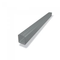 PREFA Bajante cuadrada de aluminio 80 x 80 mm, longitud 3M, Gris claro P10 RAL 7005