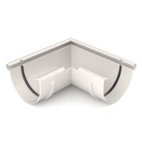 BRYZA Esquina externa de canalón de plástico Ø 150 mm, Blanco RAL 9010