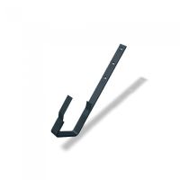 PREFA gancho de canalón de aluminio cuadrado recto, ancho 120 mm, Antracita P10 RAL 7016