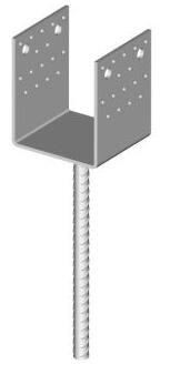 Zapata de anclaje para hormigón 14-02/150x120 zinc blanco / paquete 1 ud