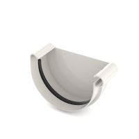 BRYZA Tapón de canalón DERECHO plástico Ø 75 mm, Blanco RAL 9010