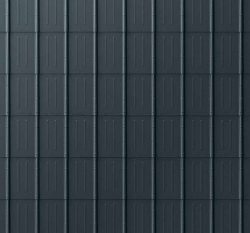 Teja engatillada PREFA, superficie stucco, Antracita P10 / paquete 10 m2