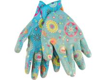 EXTOL PREMIUM guantes de jardinería de nailon semi-recubiertos en nitrilo tamaño 8"